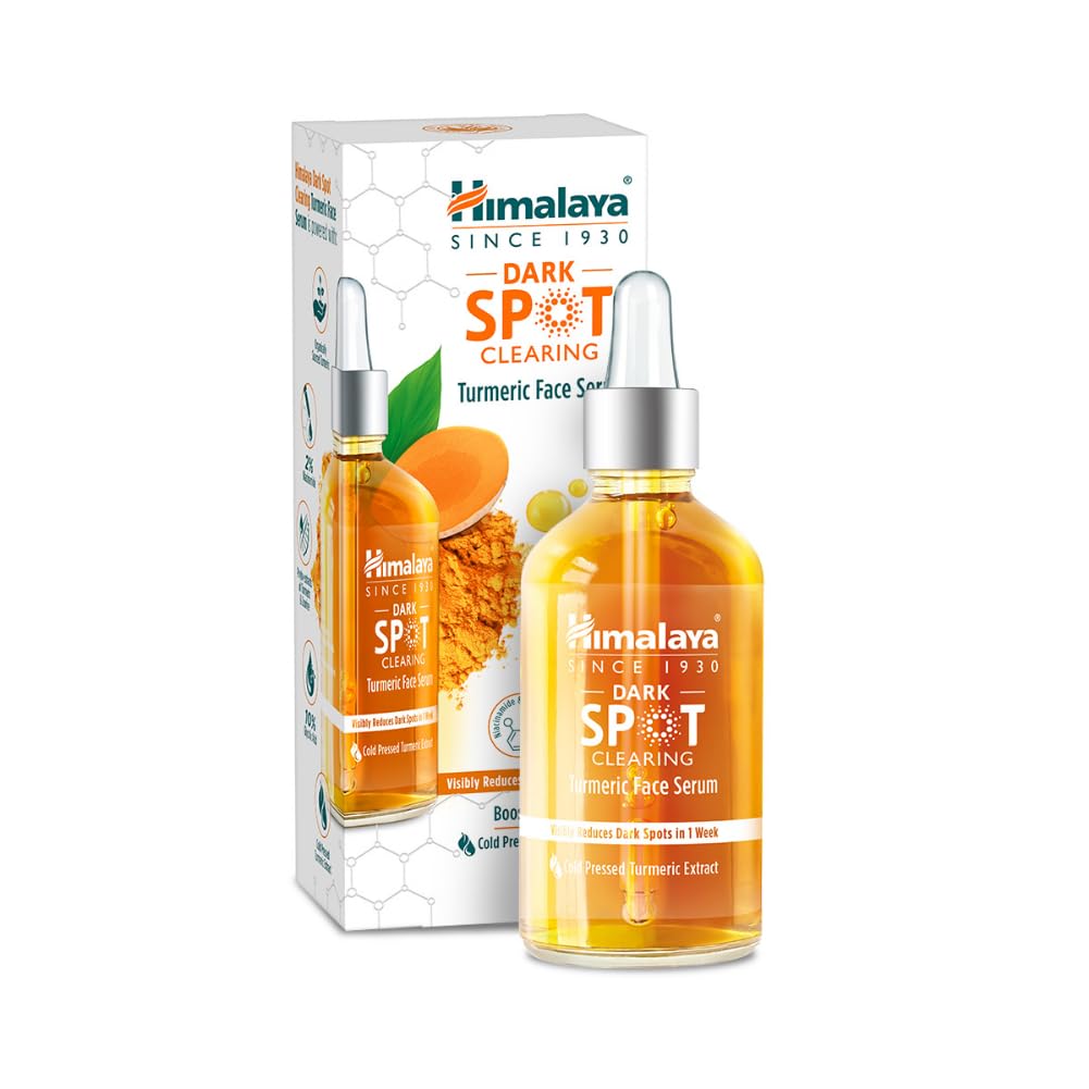 Himalaya Dark Spot Clearing Turmeric Face Serum for glowing skin | with Niacinamide, Glycolic acid & Organically sourced Turmeric | Reduces Dark Spots from Day 7 for Glowing skin | 15ml