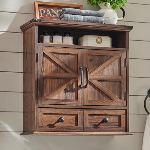 AetherWood Badezimmer-Wandschrank, Landhaus-Medizinschrank, 24...