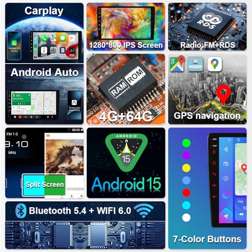 Image of ASURE Android 15 Car Stereo Dodge Journey 2011-2019, 9 inch CarPlay | 9 inch HD Touchscreen, 4+64GB Storage, Wireless Android Auto, GPS Navigation, DSP Audio, Bluetooth 5.4 & WiFi 6