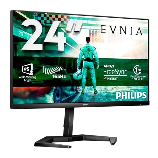 Philips Evnia 24M1N3200ZS - 24 Zoll FHD Gaming Monitor, 165 Hz, 1 ms MPRT, FreeSync Prem., G-Sync comp. (1920x1080, HDMI, DisplayPort) schwarz