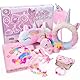 HappyKidsClub Einhorn Geschenke für Mädchen 3-12 Jahre, Tagebuch mit Schloss Mädchen Geburtstagsgeschenk Set für 3-12 Mädchen Einhorn Plüschtier Spielzeug ab 3-12 Jahre Mädchen Kinderschmuck