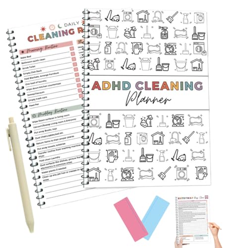 ADHD Cleaning Planner, Daily Weekly Monthly Yearly Household Cleaning Planner,