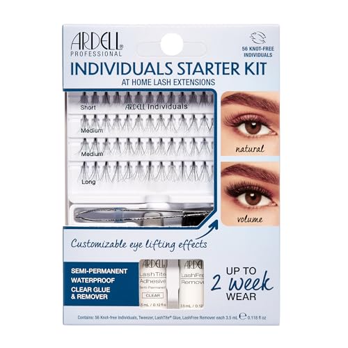 Ardell Individuals Duralash Starter Kit - Single Eyelashes In Short, Medium And Long Lengths With Eyelash Adhesive