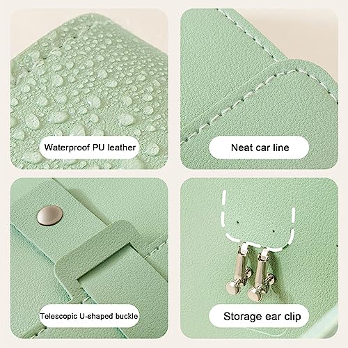 Image of LAKE OF FIRE Earring Book Organizer, Portable Foldable Green Leather Travel Earring Case
