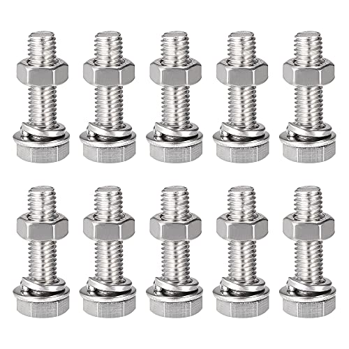 Tornillos de cabeza hexagonal M8 x 30 mm inoxidables para fijación segura en exteriores