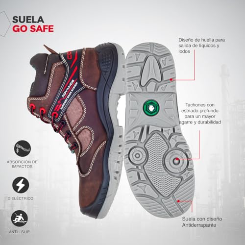 Image of Comando Safety Work Boots Model 1420 Go Safe - 100% Leather Heavy-duty, 100% Dielectric and Insulating, Lightweight and comfortable construction work boots with toe protection