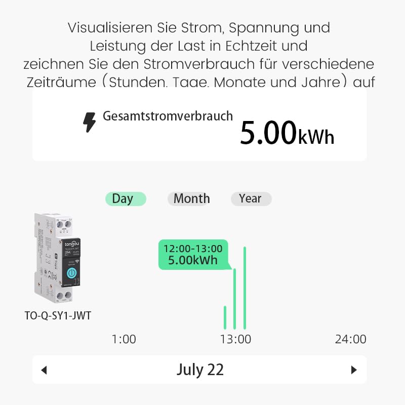 Real-time visualization of current, voltage, and power load