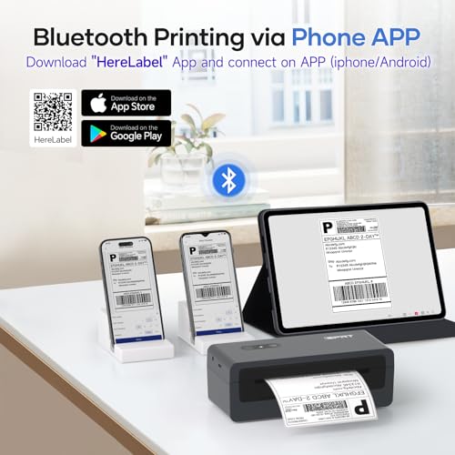 iDPRT Impressora térmica de etiquetas de envio Bluetooth 4x6 para pequenas empresas e pacotes de env