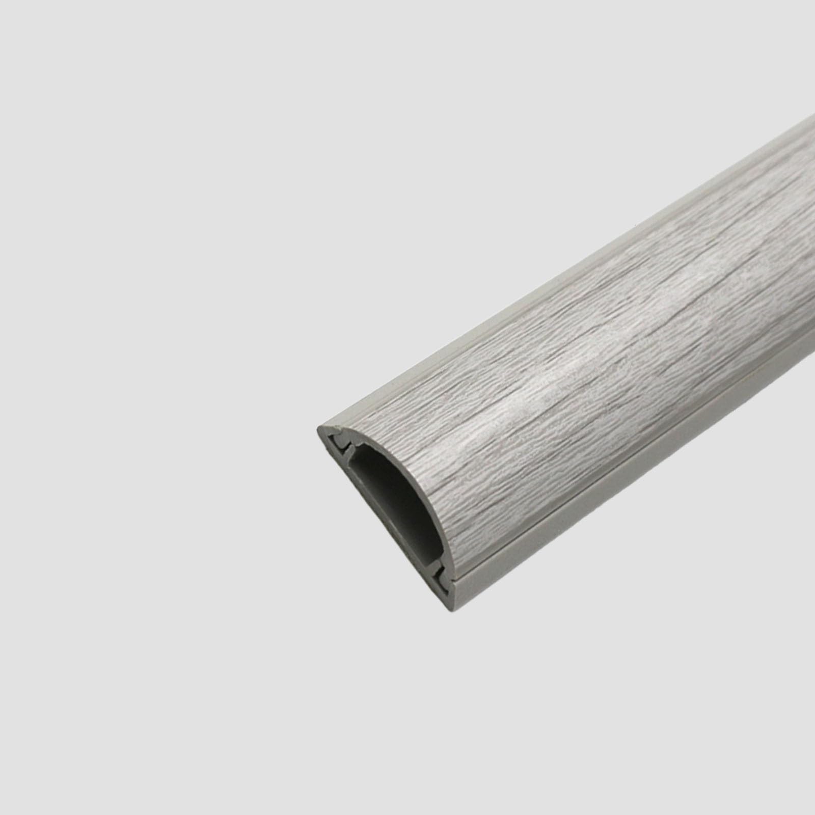 Kit de canaletas para Cables con Aspecto de Madera de PVC - 2 Cubiertas semicirculares para conductos de Cables con Adhesivo, Disponibles en Gris, Rojo, Amarillo, marrón, Blanco y Negro - 2,