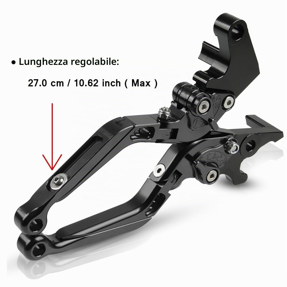 Z750 Moto CNC Leve Freno e Frizione Set Regolabile Leves per Kawasaki Z750 Z 750 2007 2008 2009 2010 2011 2012 2013-Nero