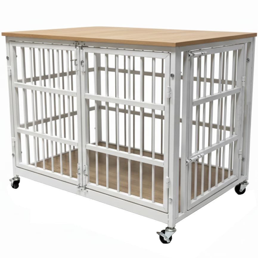 48"/42"/33" Dog Crate Furniture, Heavy Duty Dog Kennel Indoor for Large Dogs, Escape-Proof and Chew-Proof Wooden Dog Cage for high Anxiety Dog, Decorate House as TV Stand, End Table