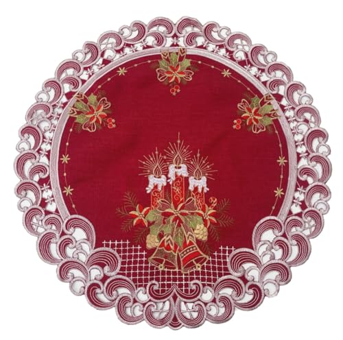 Rote Eleganz Weihnachtsdecke Tischläufer Tischdecke Mitteldecke...