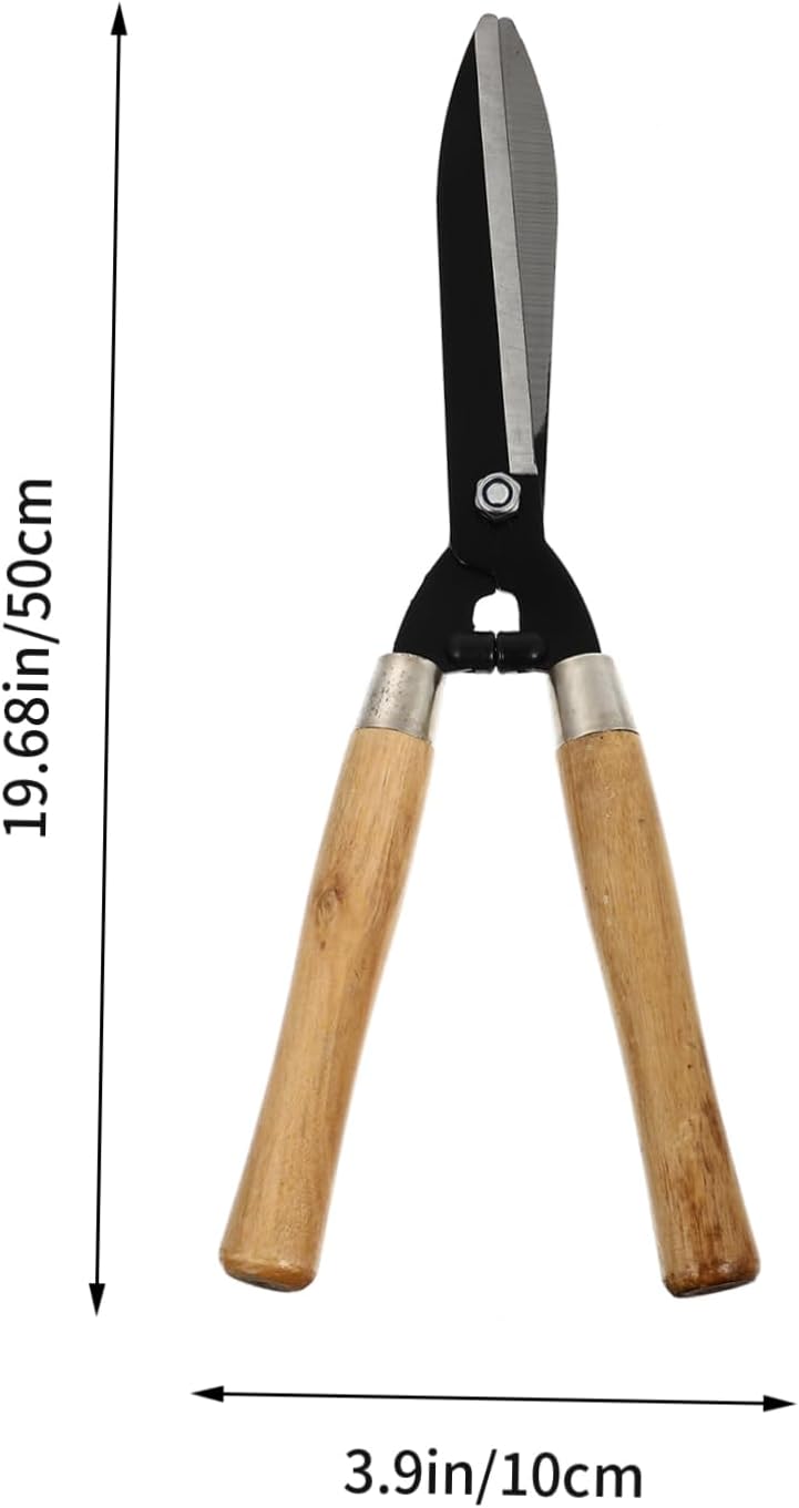 Ergonomic Wooden Handle Pruning Shears for Branch Cutting High Carbon Steel Lawn Scissors Gardening Tool for Trimming Hedges and Trees