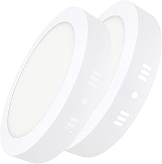 LED ATOMANT Pack 2x Plafon LED Redondo Superficie 28W, Color Blanco Frio (6500K), 2500 lumenes, Diametro 220mm