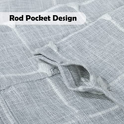 Shunjie.Home Kitchen Curtains 36 Inch Cafe Curtain Tiers, Light Filtering Linen Textured Short Curtains for Bathroom, Semi Sheer Farmhouse Small Window Curtain Rod Pocket 2 Panels (Light Gray) by Shunjie.Home - Image 3