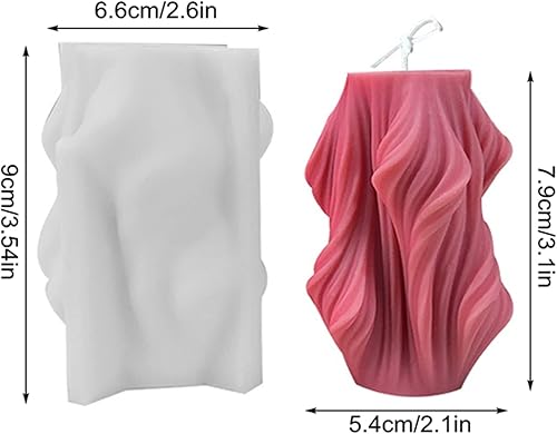 Miniatura 2 de Molde de vela ondulado tallado geométrico irregular de silicona para jabón, fondant, chocolate, caramelo, pastel, molde de yeso, arcilla para arte