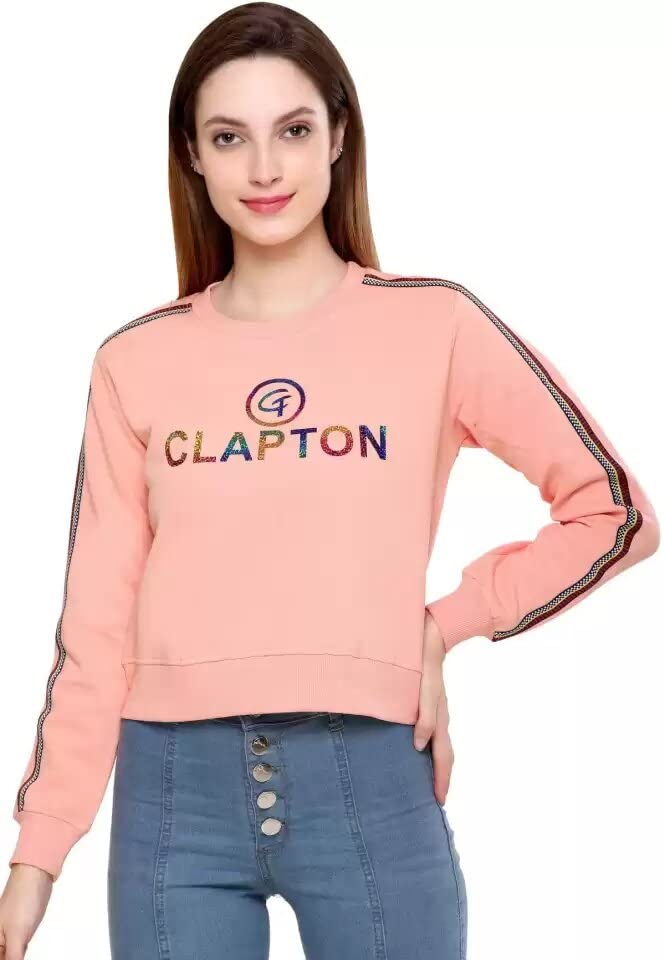 Image of Clapton Full Sleeve Pullover Round Neck Solid Casual Women Sweat Shirt