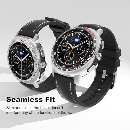 BAIHUIAM Bezel Cover Compatible with Samsung Galaxy Watch 8 Classic Case 46mm, Stainless Steel Bezel Ring Adhesive Cover Anti Scratch Protector Accessory, Black by BAIHUIAM - Used condition - Image 5