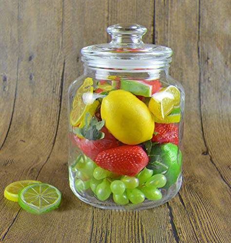 Incrizma Glassware - Imported Dimple Design Glass Storage Jar with Lid - 2000 ml