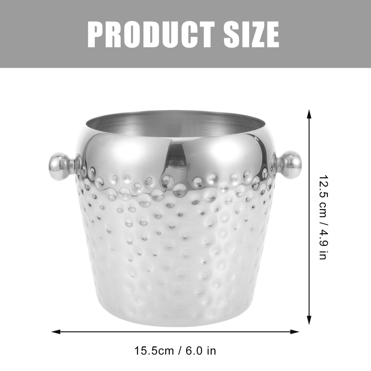 ULTECHNOVO Porta ghiaccio per congelatore, vino, secchielli per ghiaccio, in acciaio inox