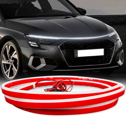 DREAMIZER Lichtleiste für Motorhaube, dynamisch, wasserdicht, 71 Zoll, Weiß, flexibel und ansprechend für Auto, SUV und LKW