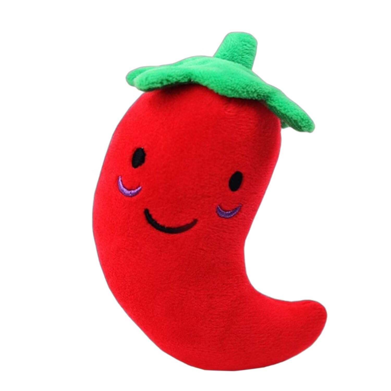 Squeaky Dog Toys, Plush Dog Toys, Dog Teddy Toys, Dog Teething Toys, Puppy Chew Toys for Small Medium Dogs | Red pepper