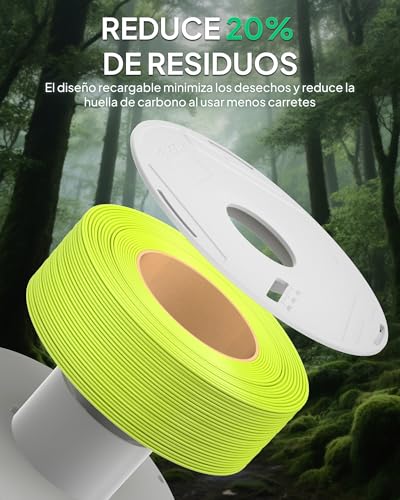 Image of ELEGOO PLA Basic Refill Filament 1.75mm Bundle 4KG, 3D Printer Filament No Spool for Reusable Spool Refilling, 4pcs 1kg Spool(2.2lbs) Sunflower Yellow /Apple Green /Beige /Cocoa Brown
