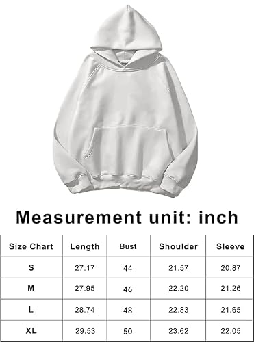 Men Hoodie No String Pullover Fleece Hoodies For Men Casual Hoodies With Kangaroo Pocket Winter Plush Cotton Blend Sports Hooded For Men Fleece Oversize Tops Xyb-L White #TOP5