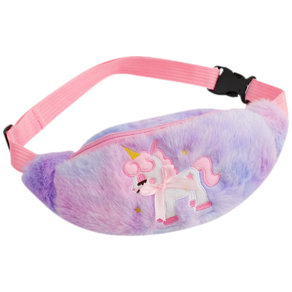 CALLARON Riñonera Unicornio Paquete De La Cintura del Arco Iris Billetera De Unicornio Bolso del Teléfono Celular Niños Unicornio Riñonera Niñas Bolsas para Niños Felpa Viajar Lindo