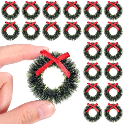 VALICLUD 20 Stück Mini Weihnachtskranz Künstliche Kleine...