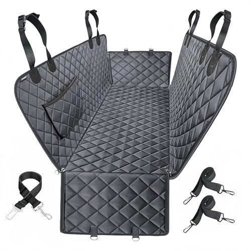 Venotxvi Dog Car Seat Cover for Back Seat,Heavy Duty Dog Hammock for Car with Side Flap,100% Waterproof Pet Backseat Cover, Anti-Scratch Nonslip Pet Seat Protector for Cars Trucks and SUV (Black) - image 6