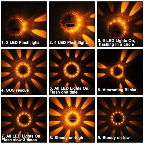 image for Meliya USB C Rechargeable LED Road Flares Emergency Lights with Magnet