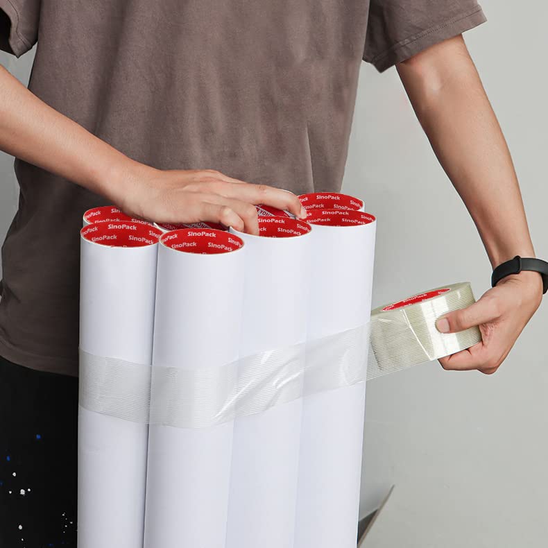 Miniatura 6 de 12Pack Cinta de fleje 5.5 Mil x 5,08 cm x 45,72 m Cinta de embalaje reforzada, Cinta de fleje 5,08 cm Cinta de nylon resistente y fuerte Cinta de