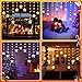 Rechargeable Christmas Star Window Lights, IP65 Waterproof 76 LEDs Star Curtain Lights with 12 Modes 3 Timer Modes, Warm White & Multicolor Christmas Star Decoration for Indoor Outdoor