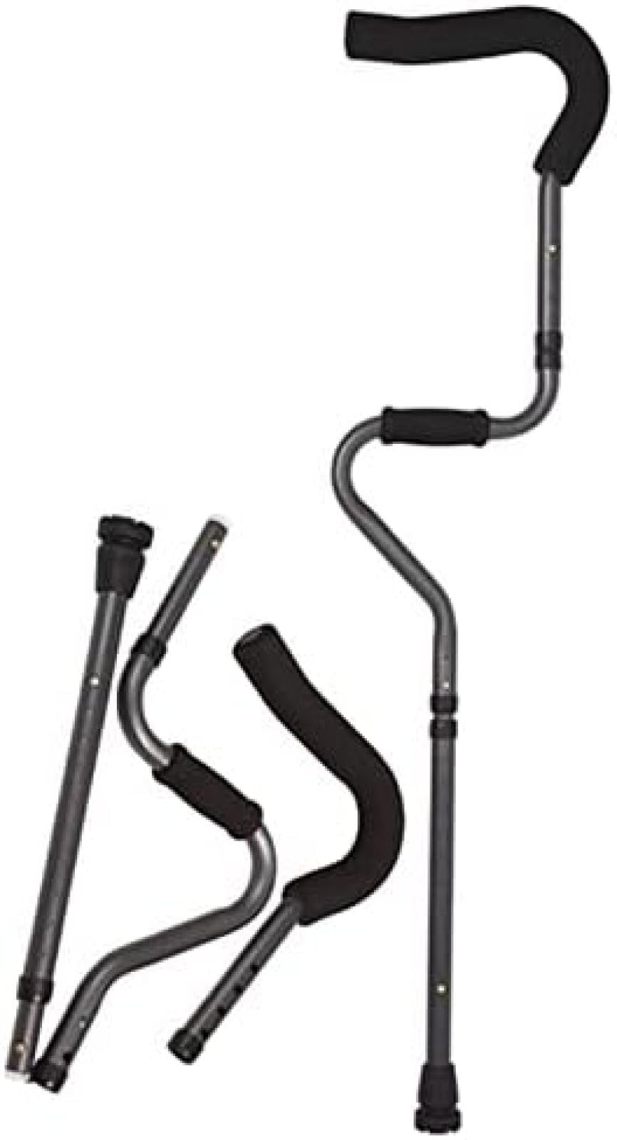 Kule do chodzenia – składane aluminiowe kule pod pachami dla dorosłych, ergonomiczna regulowana wysokość, lekka pomoc w chodzeniu, odpowiednie dla wzrostu 155-190 cm