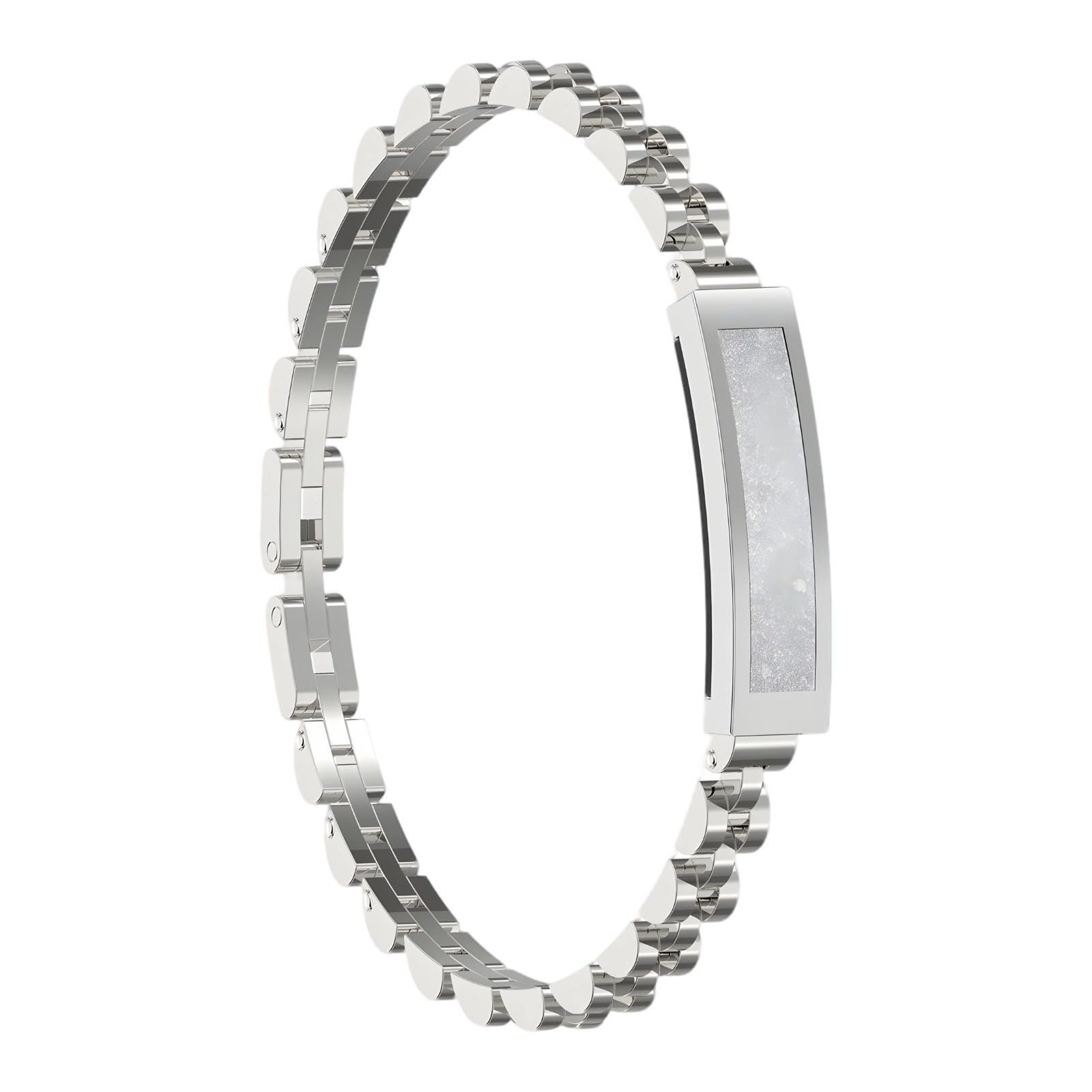 S2 inteligentna bransoletka dla kobiet, modny lokalizator fitness z pulsometrem i monitorem snu, srebrna metalowa opaska, etui 1 cm
