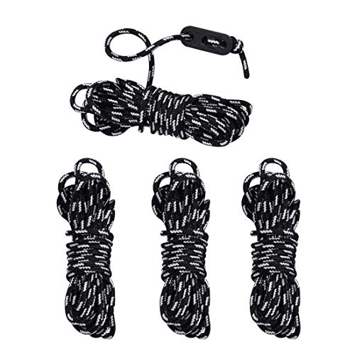 10T Zeltleine Night Cord Set 4 Stk. reflektierende Zeltschnur Abspannleine Zeltseil Ø 4mm Länge 4m Cover