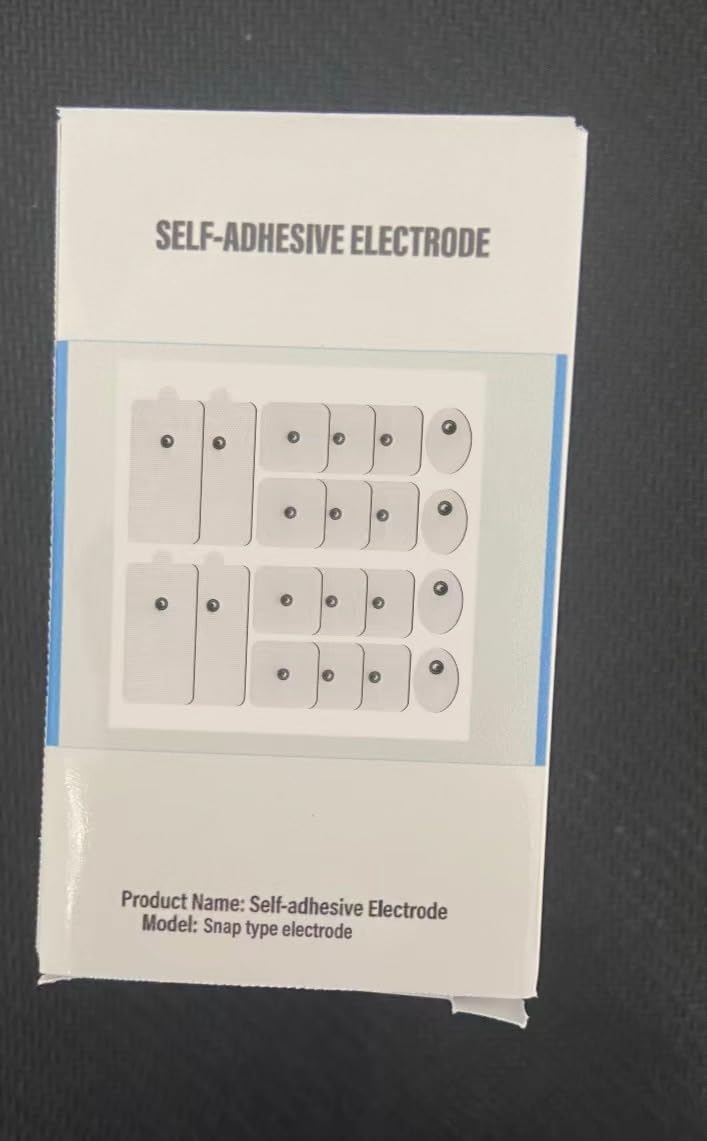 TENS Unit Replacement Pads, 20 Pcs Multiple Size Self-Adhesive Electrode Pads Reusable TENS Pads Set Compatible with TENS EMS Massager Using 3.5mm Snap on Button Lead Wires