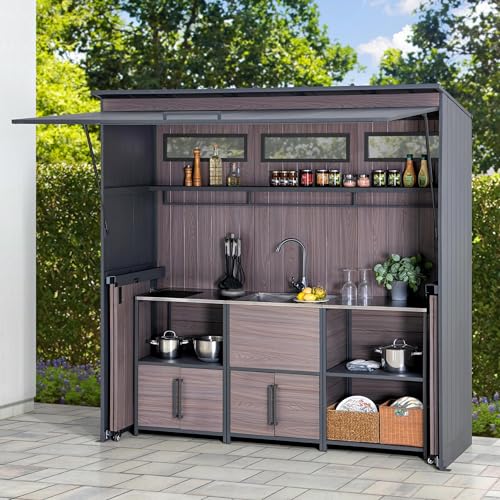 Sunjoy Outdoor Kitchen, 4-Pieces Grill Kitchen...