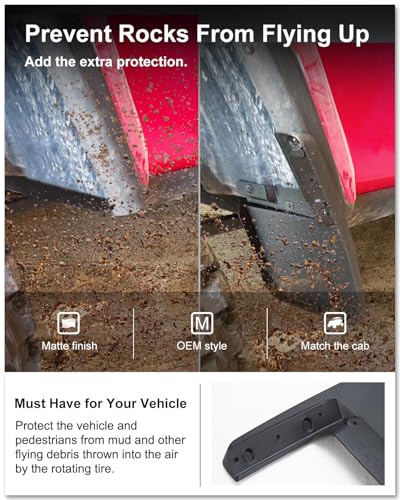 Image of Kiwi Master Mud Flaps for 2018-2026 Jeep Wrangler JL (Not Fits Willys /Rubicon /4xe), OEM Replacement # 82215333 82215332AB, Heavy Duty Mud Guards, Front & Rear Splash Guards, 4 Pcs Set