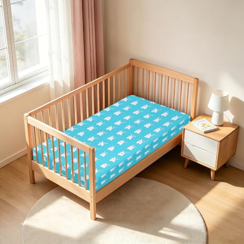 Drap-housse imperméable enfant 132x71 cm licornes bleues