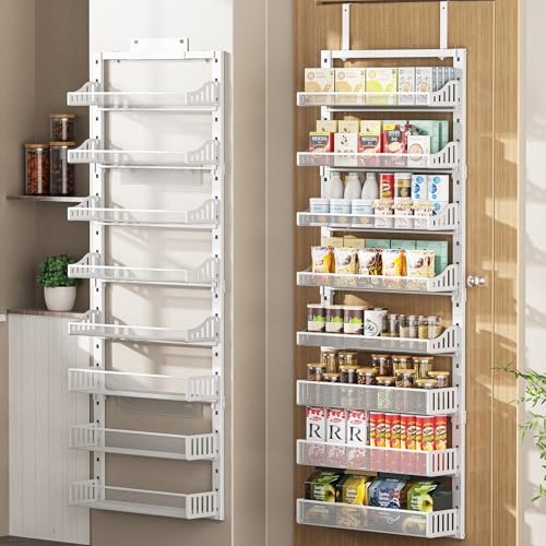 POKIPO Over the Door Pantry Organizer 8-Tier, Large Metal Door