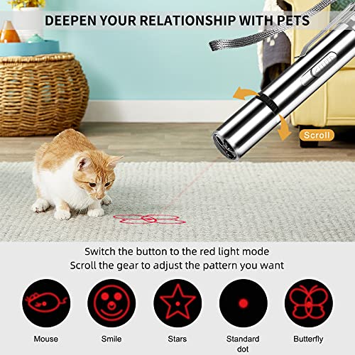 Laser Pointer For Cats, Laser Light Toy For Pets, Kitten Laser Pen Toy, 7 In 1 Usb Rechargeable Led Red Light, Multiple Pattern Interactive Toy For Dogs #TOP1