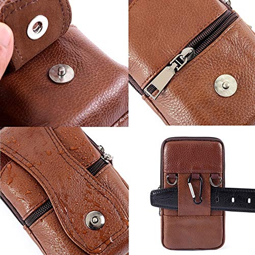 Bolsas de ombro masculinas, capa de coldre vertical para celular, bolsa de couro PU para telefone, b