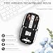 MAGIC-REFINER HXSJ Kabellose Maus Bluetooth, 2,4GHz+Bluetooth 5.0 Funkmaus Wiederaufladbare Leise Ultra Slim 2400DPI, Gaming Maus Transparente, Akkuladestand Sichtbar, für Laptop/PC/Mac/Tablet-Schwarz