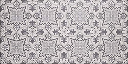 Baroni Home Tapis de Cuisine en PVC Carreaux motif Faïence, Tapis Cuisine Antidérapant et Lavable,Maioliques Gris, 60x120 cm