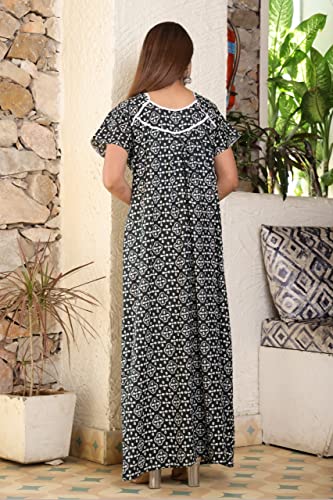 Image of Women's Cotton Solid Maxi Nighty