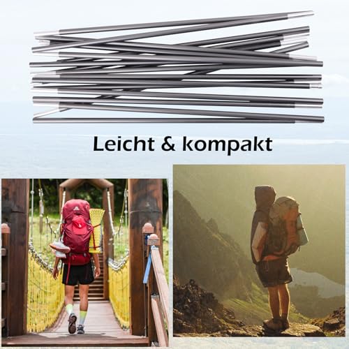 Azarxis Zeltstange Reparatur Set, Teleskopstangen aus 7001 Aluminium, Multifunktions Reparatursatz für Zelt Camping Wandern (370cm) – Ansicht 5