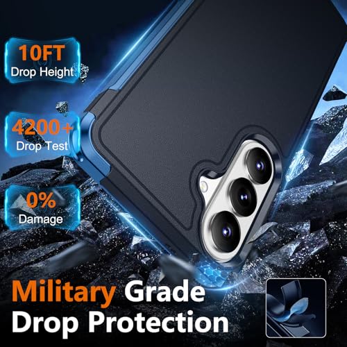 SPIDERCASE Designed for Samsung Galaxy S26 Plus Case, [10 FT Military Grade Drop Protection], 2 Pack [Tempered Glass Screen Protector+Camera Lens Protector] Heavy Duty Shockproof Case, Dark Blue by SPIDERCASE - Used condition - Image 3