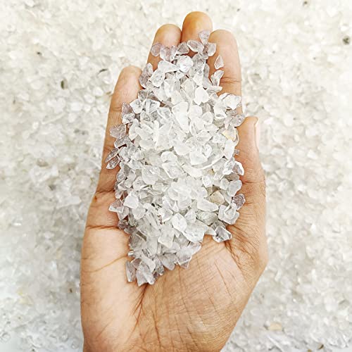 Image of Certified Clear Quartz Crystal Chips 1 KG with Authenticity Certificate | Natural Quartz Decorative Stone Chips for Pooja Room, Meditation, Vastu, Resin Art, Crafts & Aquarium Decor